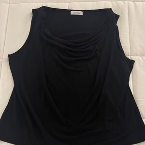 Calvin Klein Draped Black Tank Top
